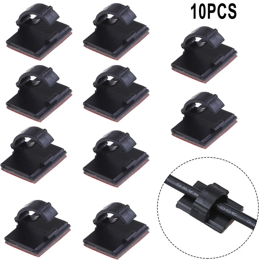 10* Self-Adhesive Wire Tie Cable Clamp/Clip Holder for Car for DASH Cam