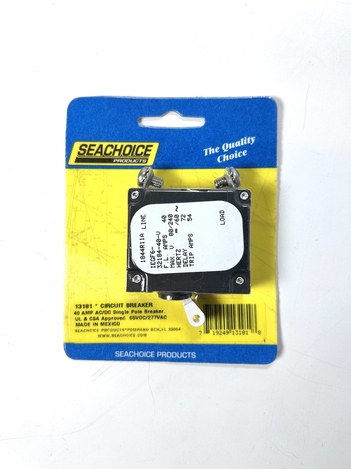 '- - SeaChoice 13181, AC/DC Single Pole Circuit Breaker 40A