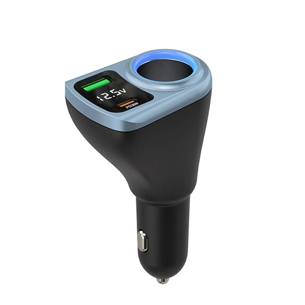 48W 3In1 Car Charger Expandable Fast Charging with Digital Display