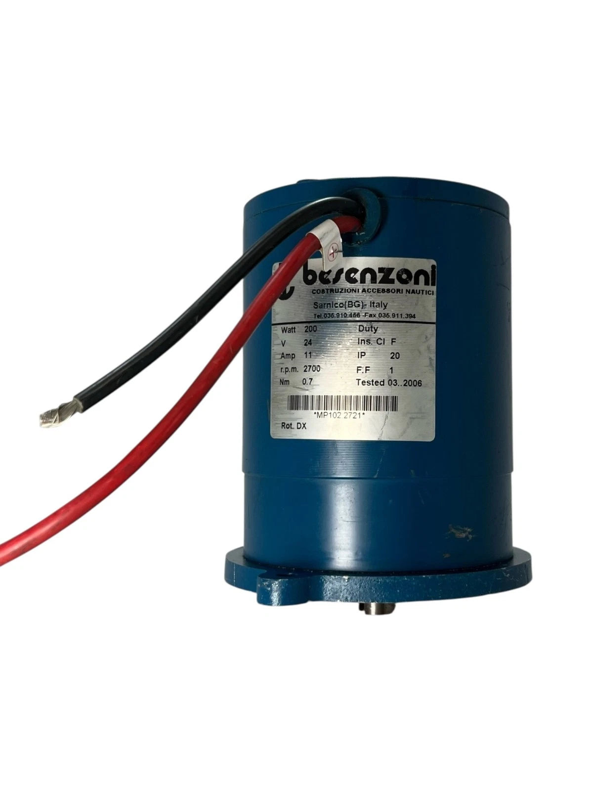 Besenzoni / C.F.R. 102.2721, Electric Motor, 24V, 200W, 11A, 2700 RPM, OEM
