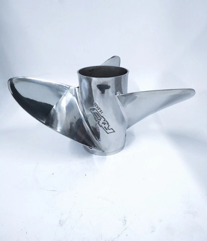 Evinrude Johnson 3 X 15 1/2 X 25 , Stainless Steel RX3 Propeller ,177383 - LH