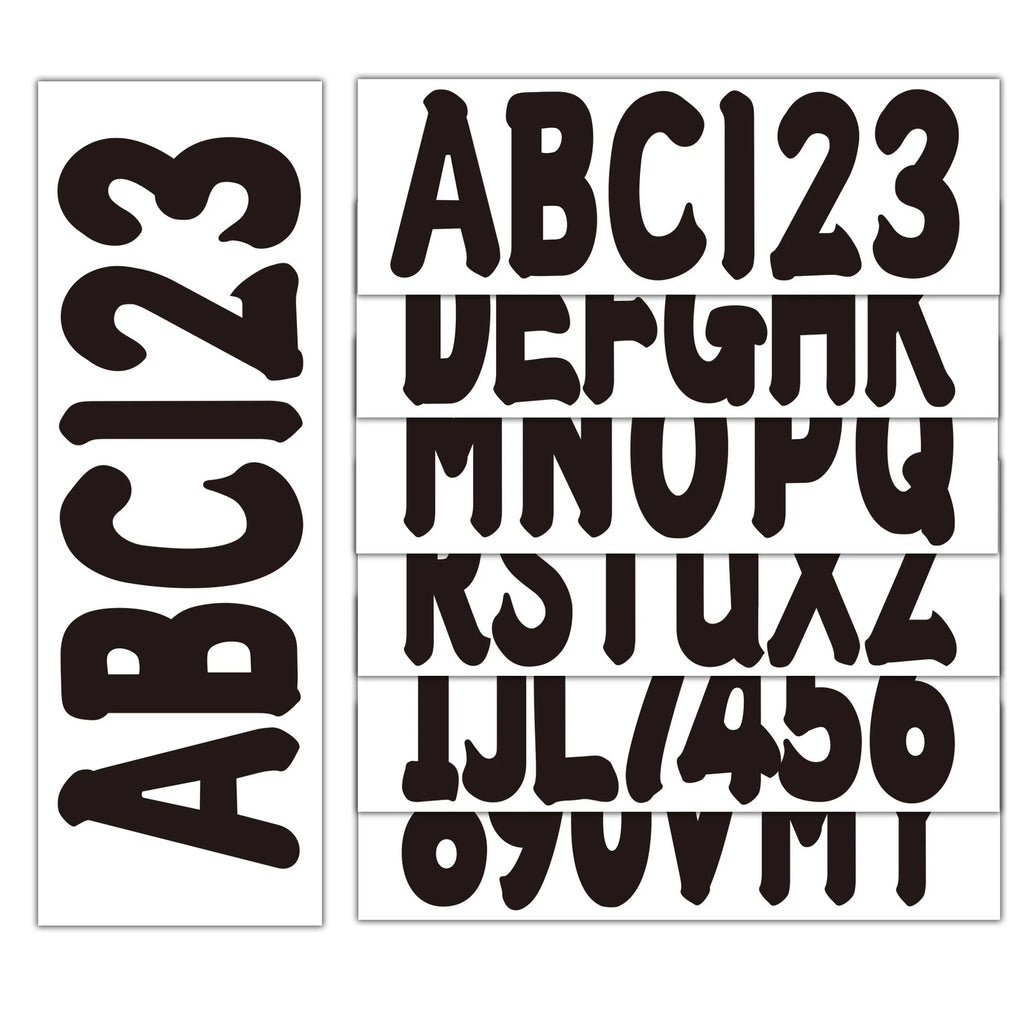 Decals Sticker for Boat Letters & Numbers Registration 4-Sets of A-Z & 0-9 Black