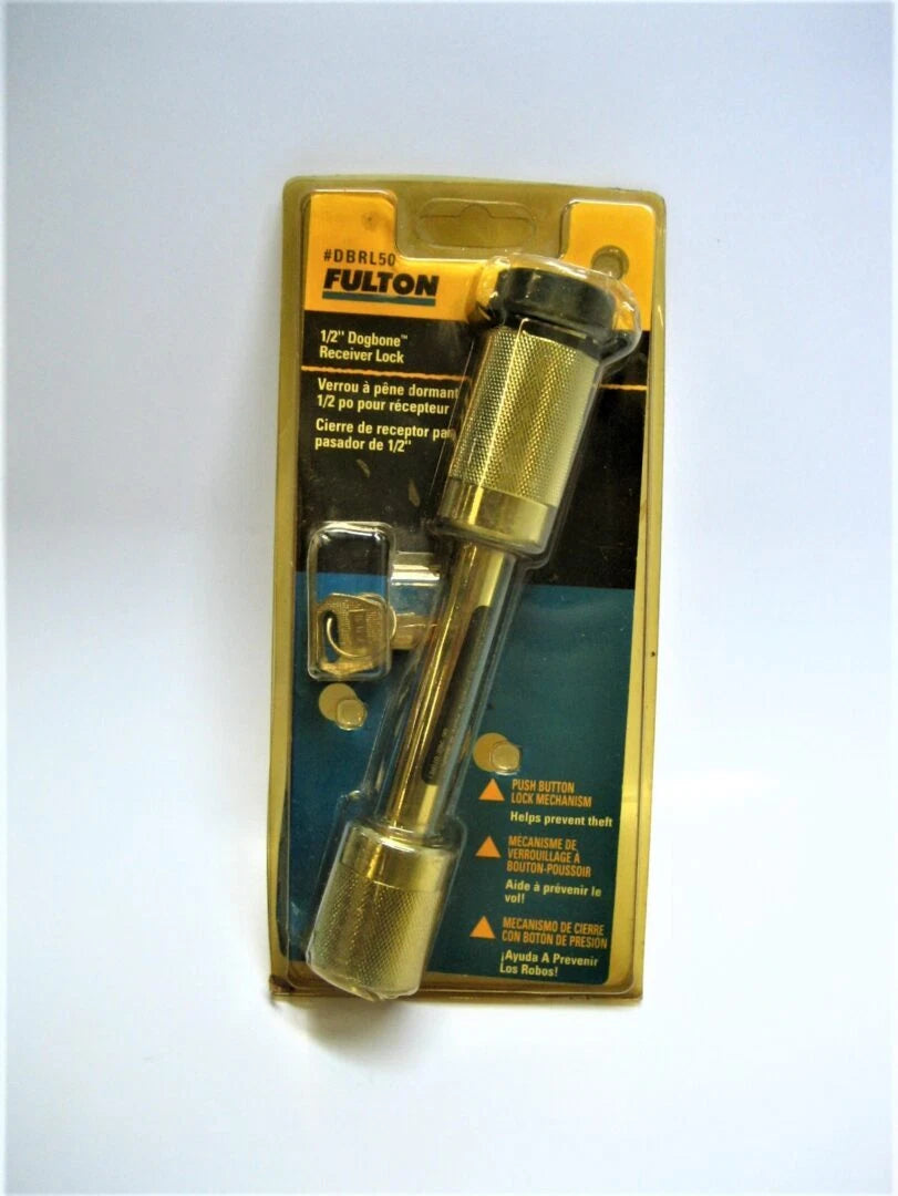'- - Fulton DBRL50 1/2" Dogbone Trailer Receiver Lock with Keys