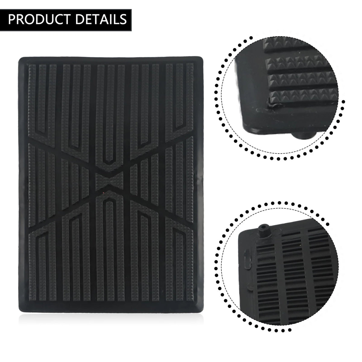 Black Car Carpet Plate Floor Pad Heel Foot Mat Pedal Patch Cover for Custom Fit