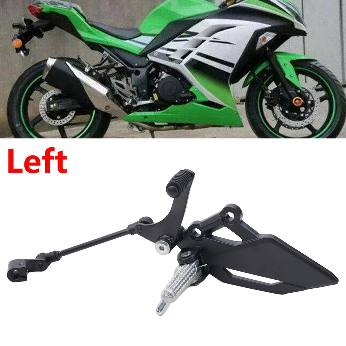Foot Peg Bracket Brake Pedal Lever Assembly for KAWASAKI EX 250R 2008-2016