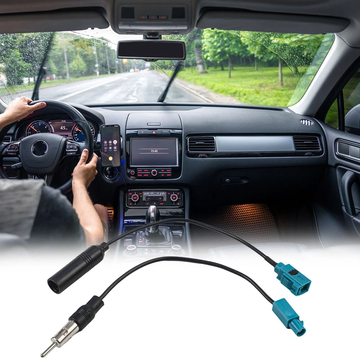 2x Car for FM AM Radio Adapter Cable-Fakra Z to DIN Accessories 15cm