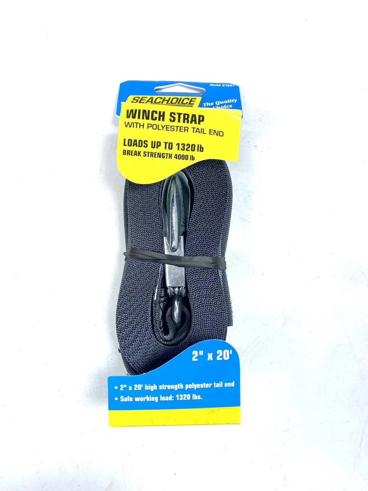 SeaChoice 51251 , Winch Strap with Polyester Tail End 2'' X 20'
