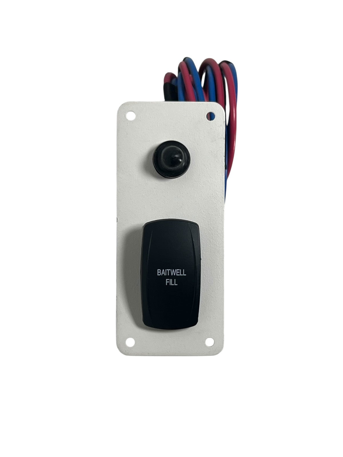 Baitwell Fill Switch Panel, 4 3/8in X 1 7/8in, White