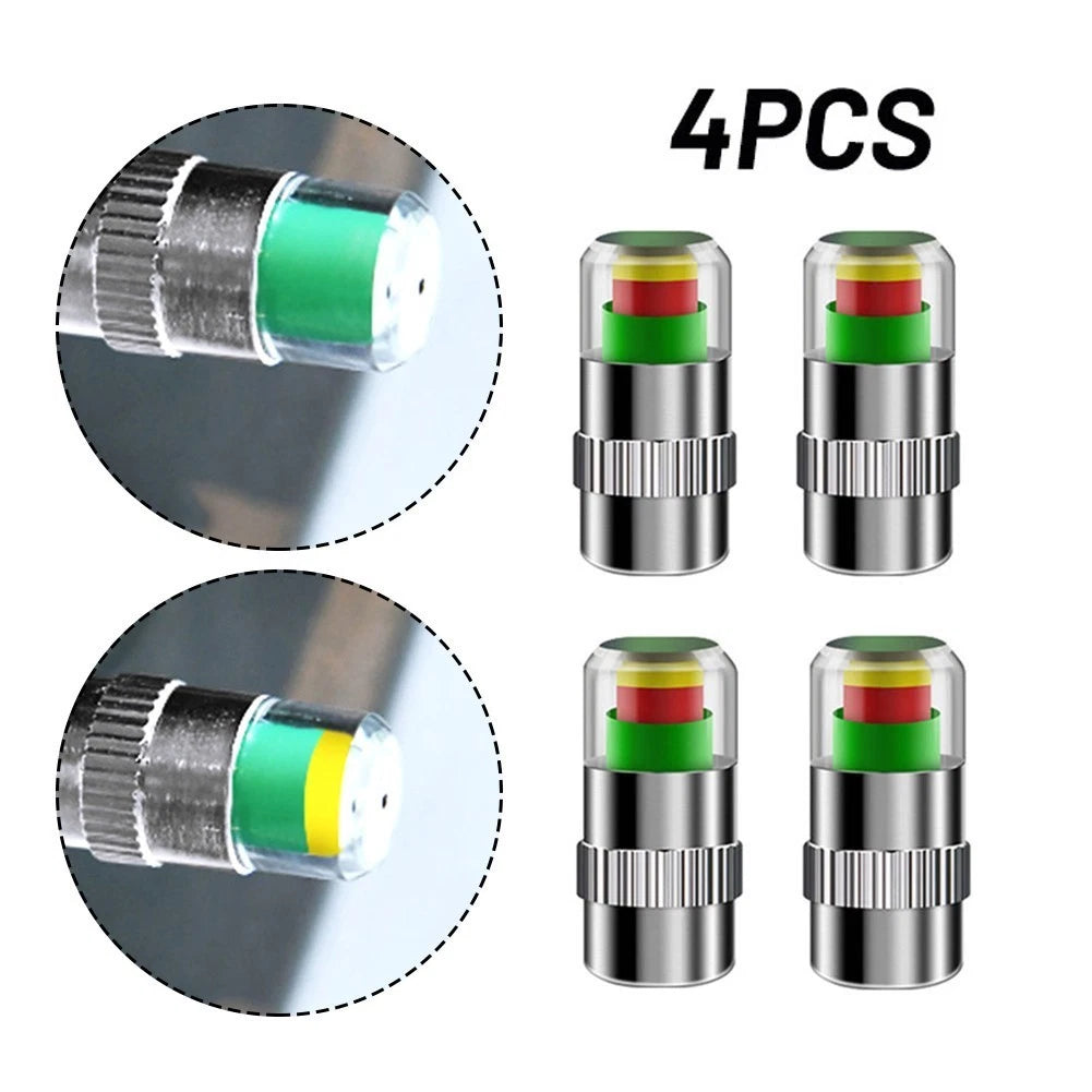 Achieve Optimal Fuel Efficiency with 4PCS Tire Pressure Alarm Valve Stem Covers