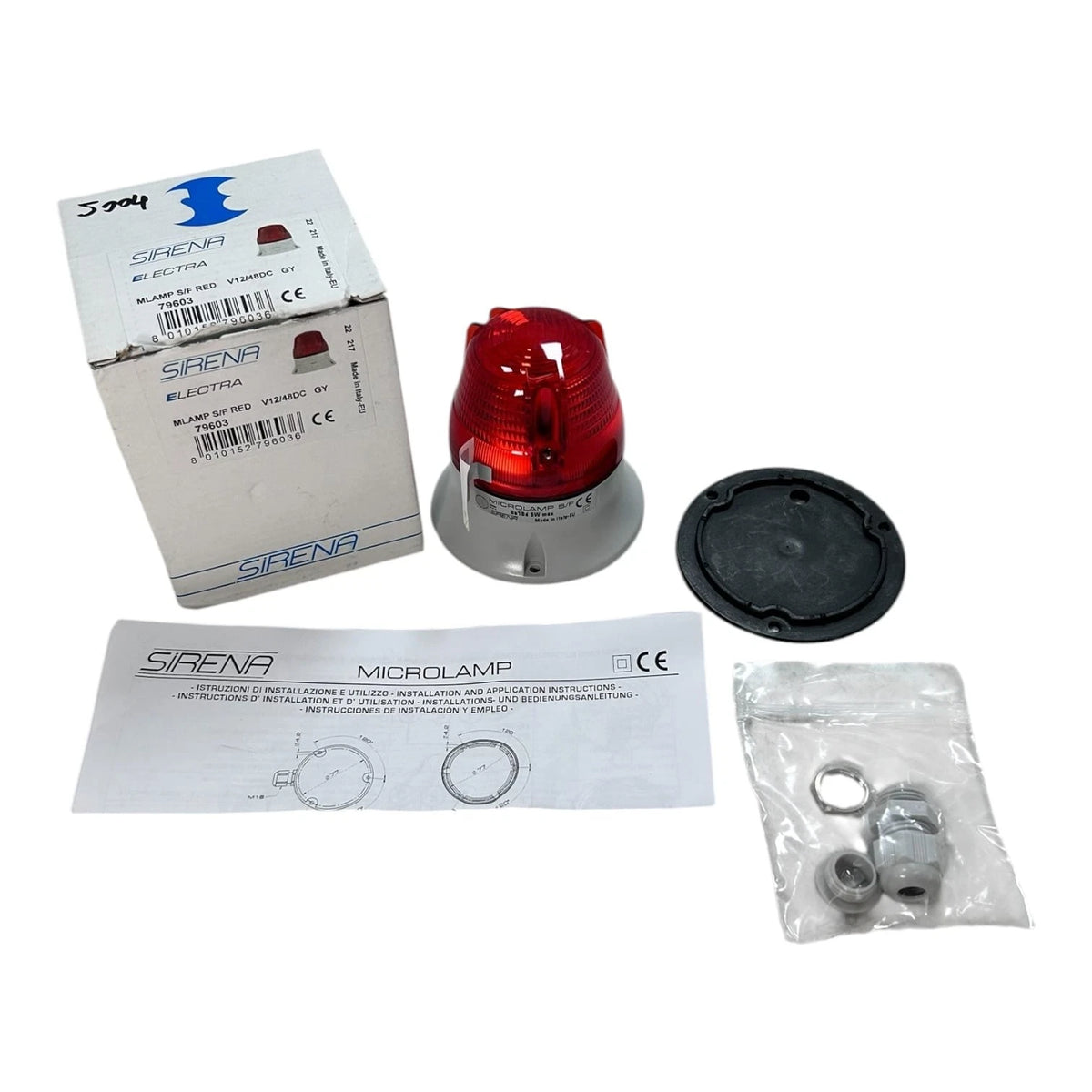 Sirena 79603 Electra, RED Steady Flashing Micro Lamp S/F - 12V/48DC