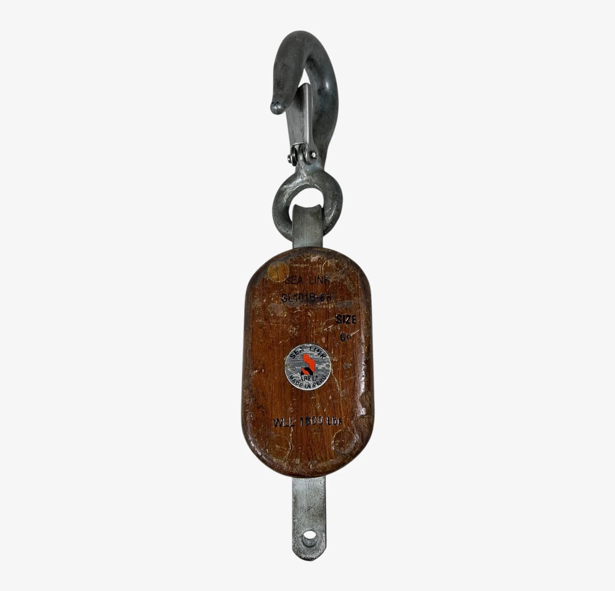 Sea Link SL101B-6H, Abel Single Sheave Block with Fixed Hook-1800 Lbs
