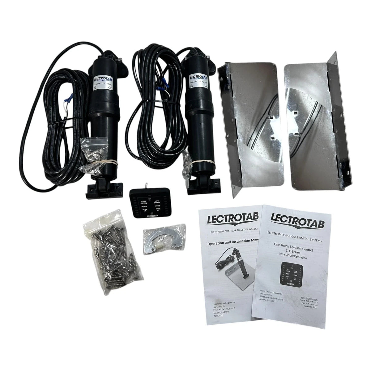 Lectrotab Trim Tab Kit, 4 X 12 SS Trim Tabs with 2 A-BK-13 Actuators & SLC Control