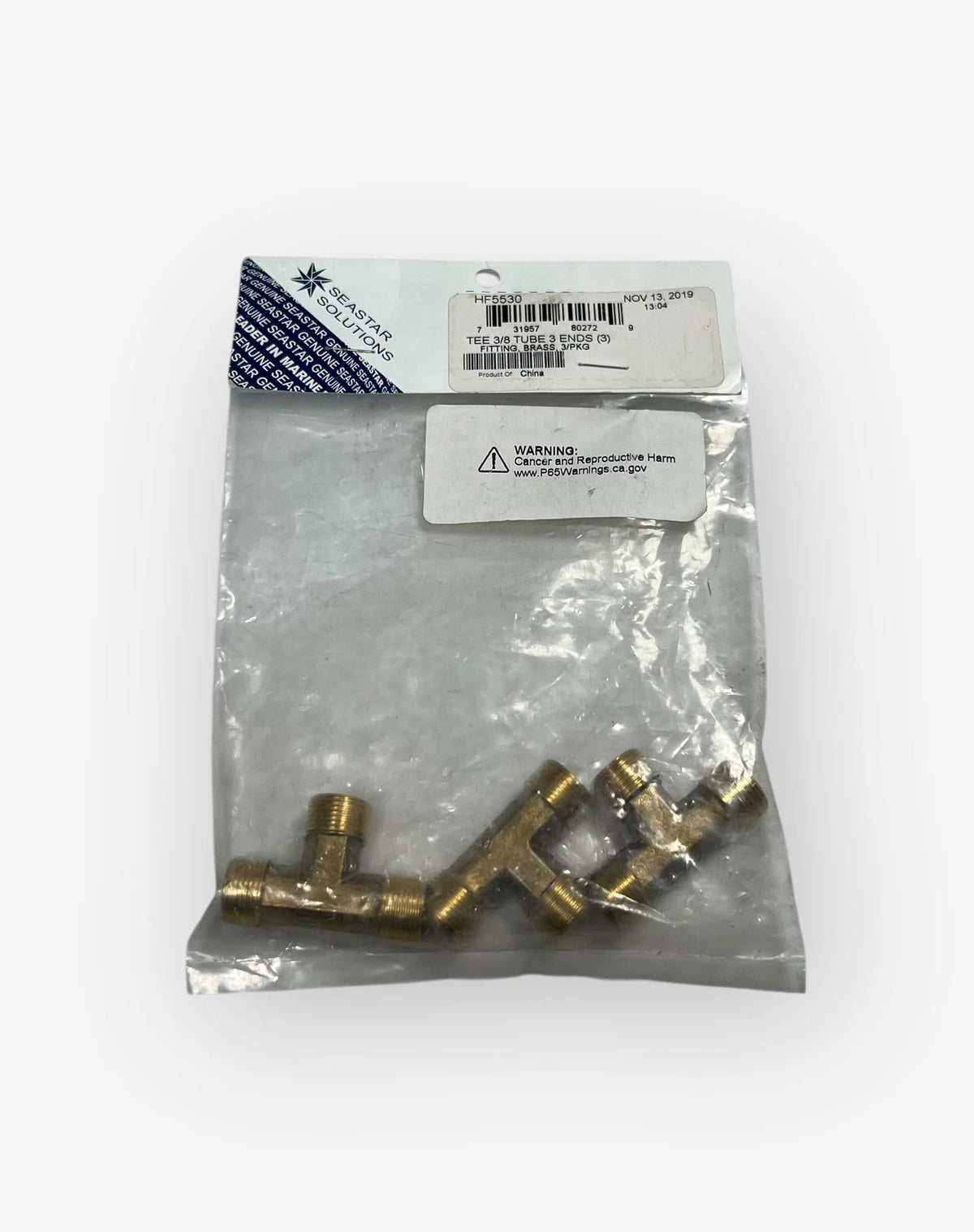 Seastar Solutions HF5530 3/8in Tee Tube, 3 Threaded Ends, 1 Pack of 3