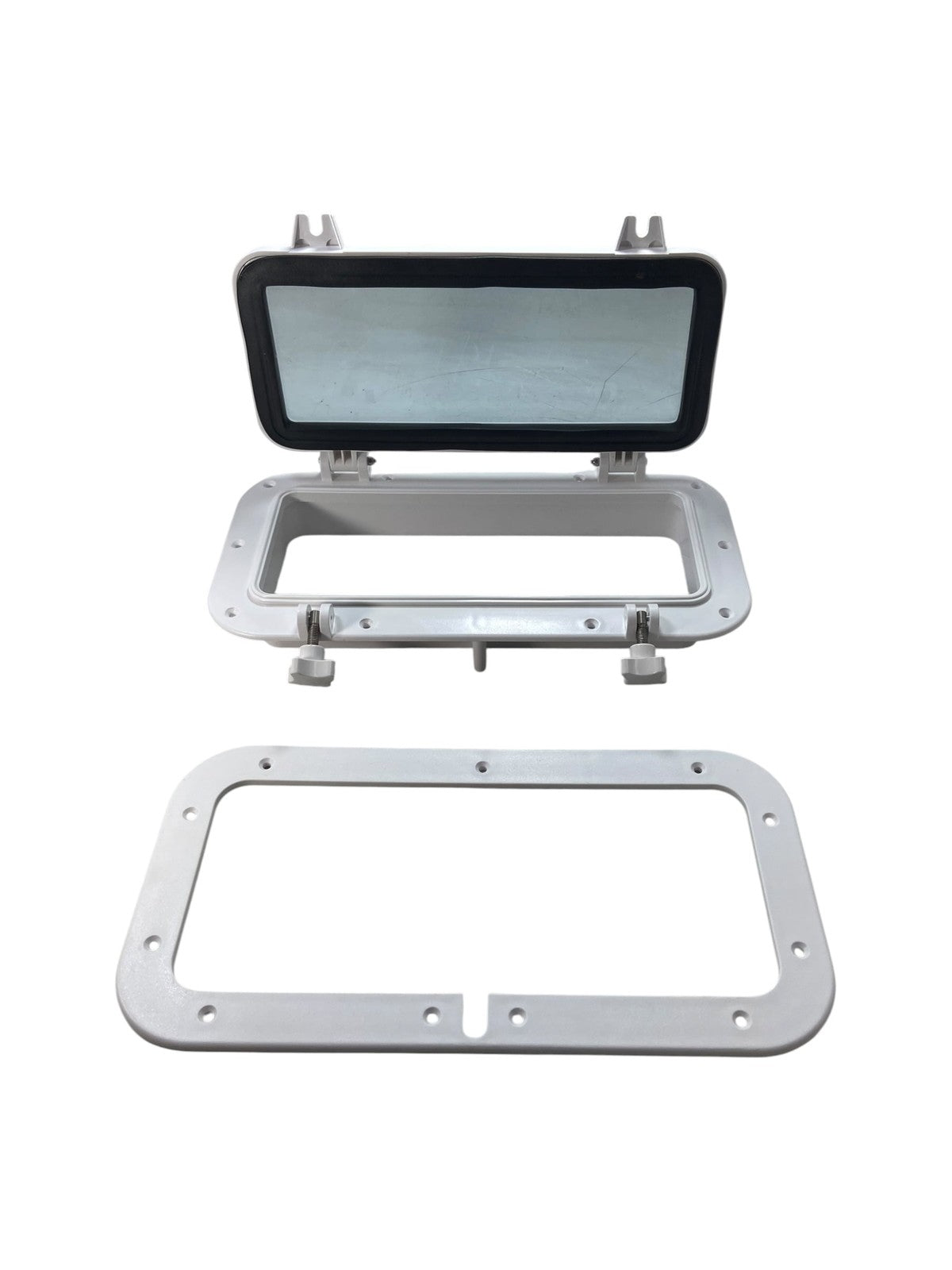 Opening Portlight Porthole 15 3/4" X 7 7/8" White, Plastic, Missing Hardware