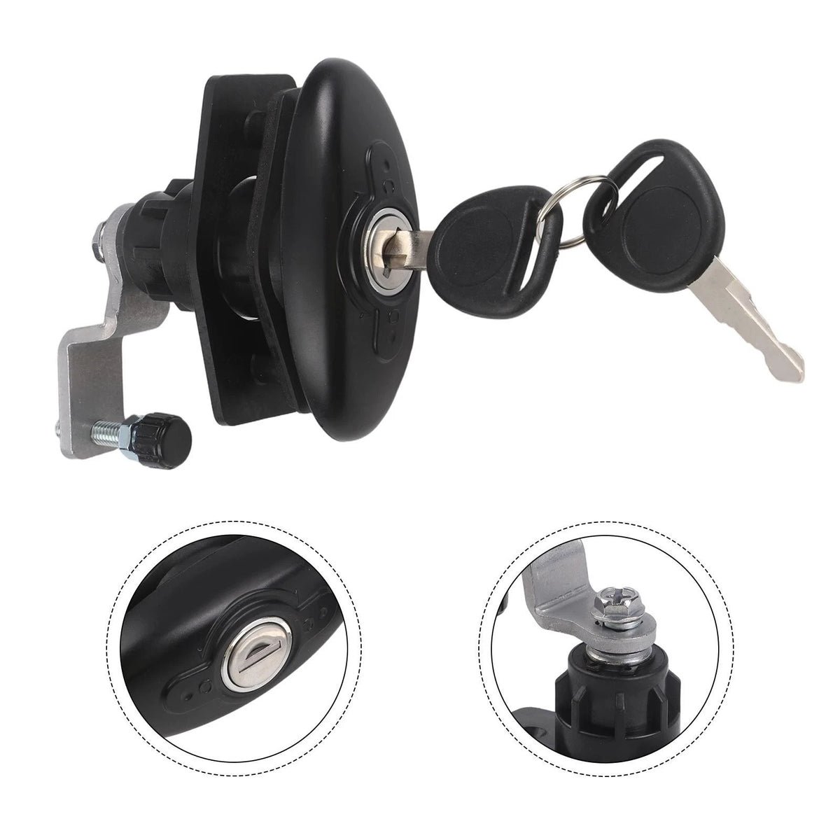 Sleek Black Hatch Lock Suitable for Various RV Applications and Use Cases