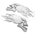 2pcs??Motorbike 3D Car Sticker Badge Body Decal Emblem Flaming Gel Skull