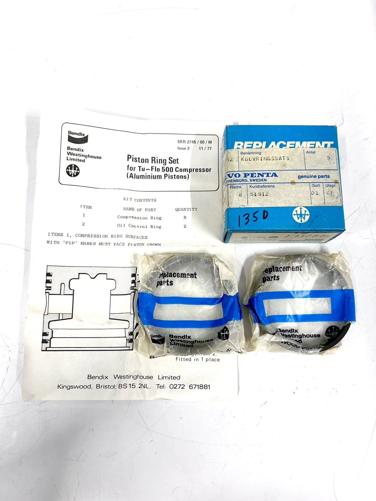 '- - Volvo Penta 328752 , Piston Ring Kit , OEM