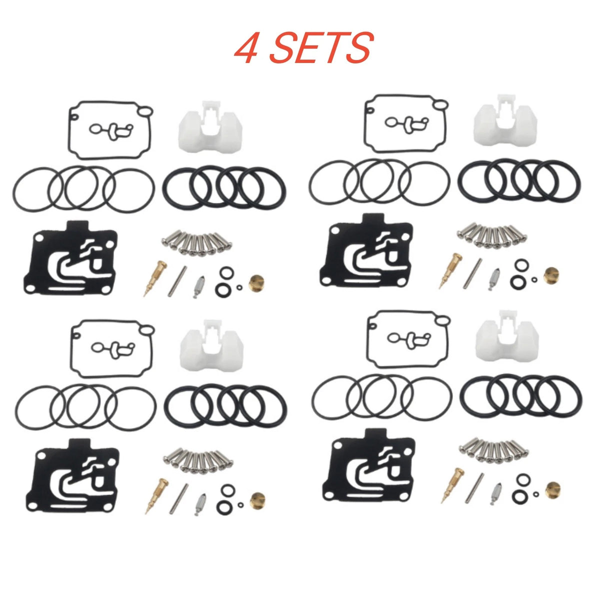 4Set Carburetor Carb Rebuild Repair Kit for Yamaha F50-T50 HP 4 Stroke 2001-2004