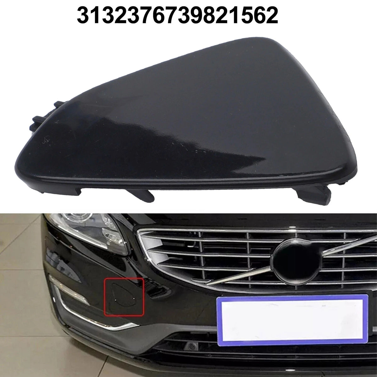 Tow Hook Cover Cap for Volvo XC60 2014 to 2017 Replacement Part 39821562