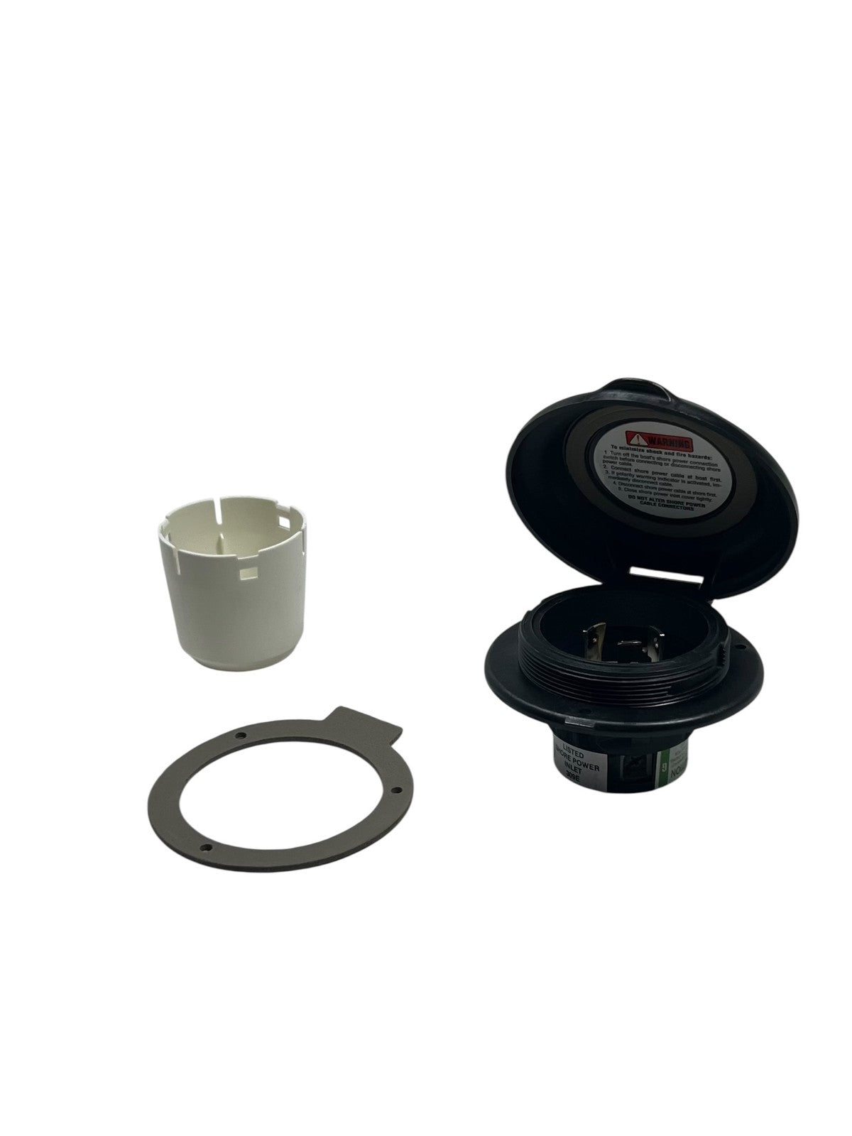 Marinco 199136, 30A Power Inlet, Contoured Black Cover & Bezel, , OEM