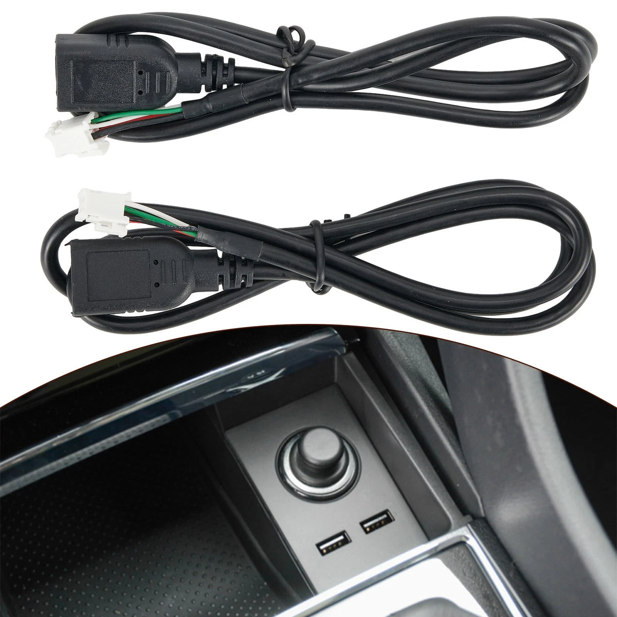 2pcs Car USB Cable 4Pin + 6Pin Car Radio Audio-Cable USB for Port For-Android