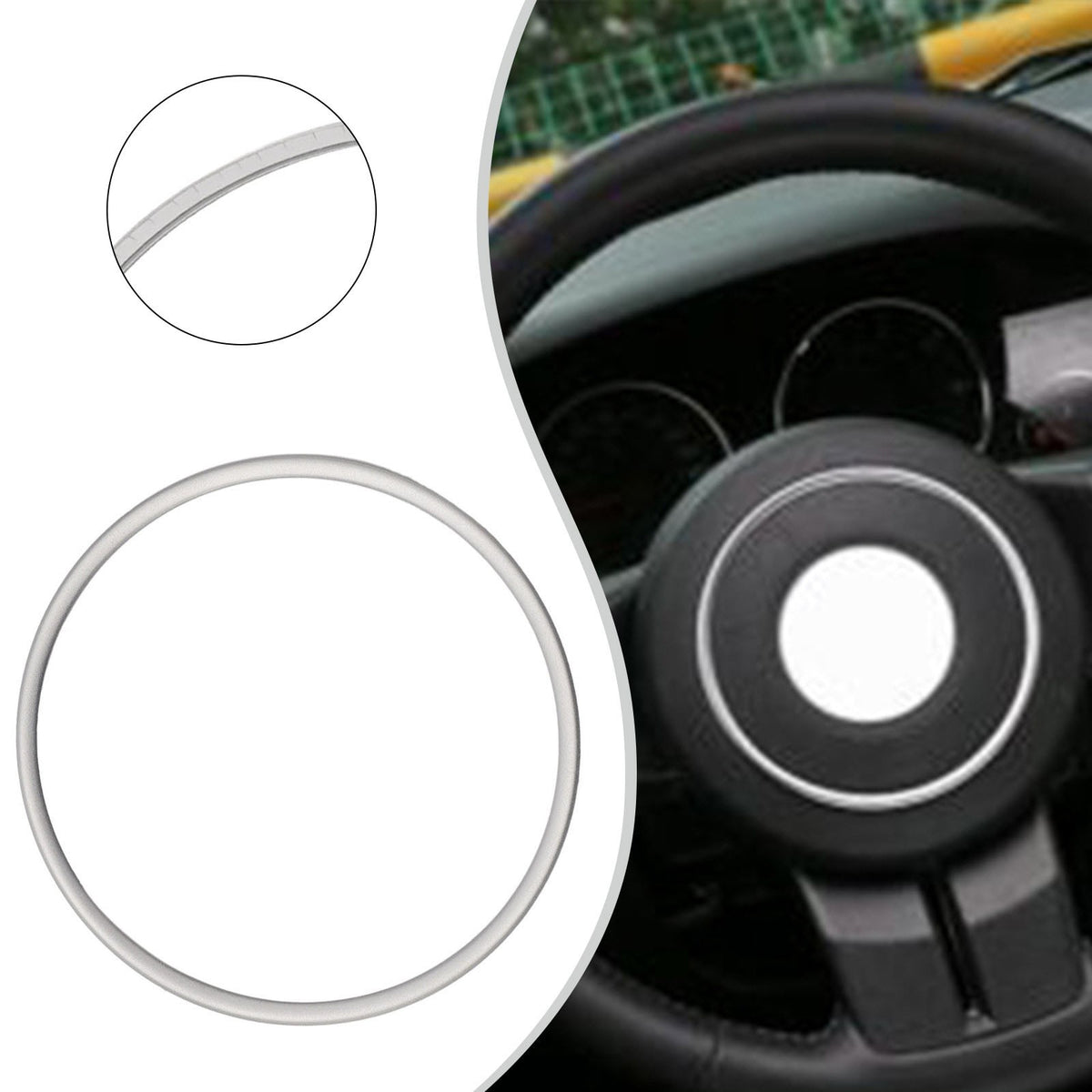 Silver Steering Wheel Trim Emblem Center Frame for Wrangler Compass 2011+