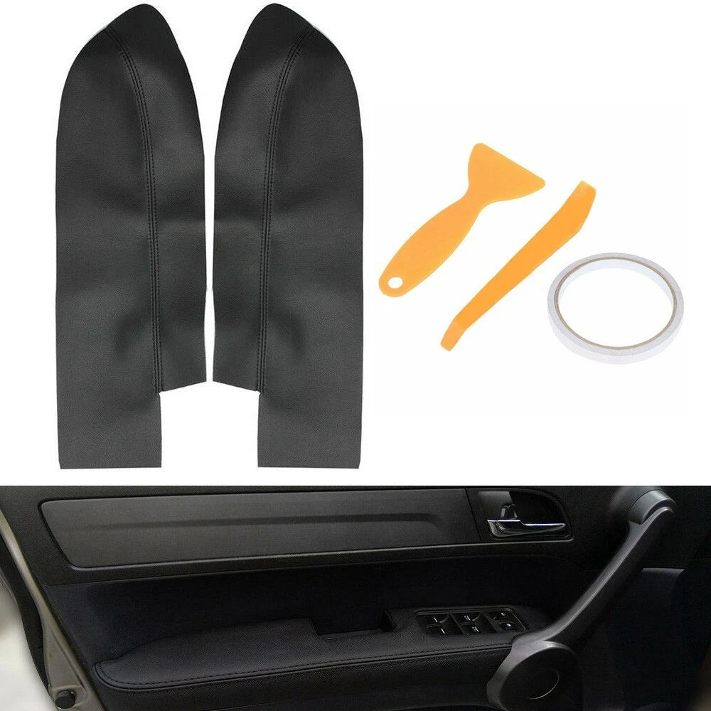 For Interior Door Armrest Cover Inner Set Auto Microfiber Leather Replacement