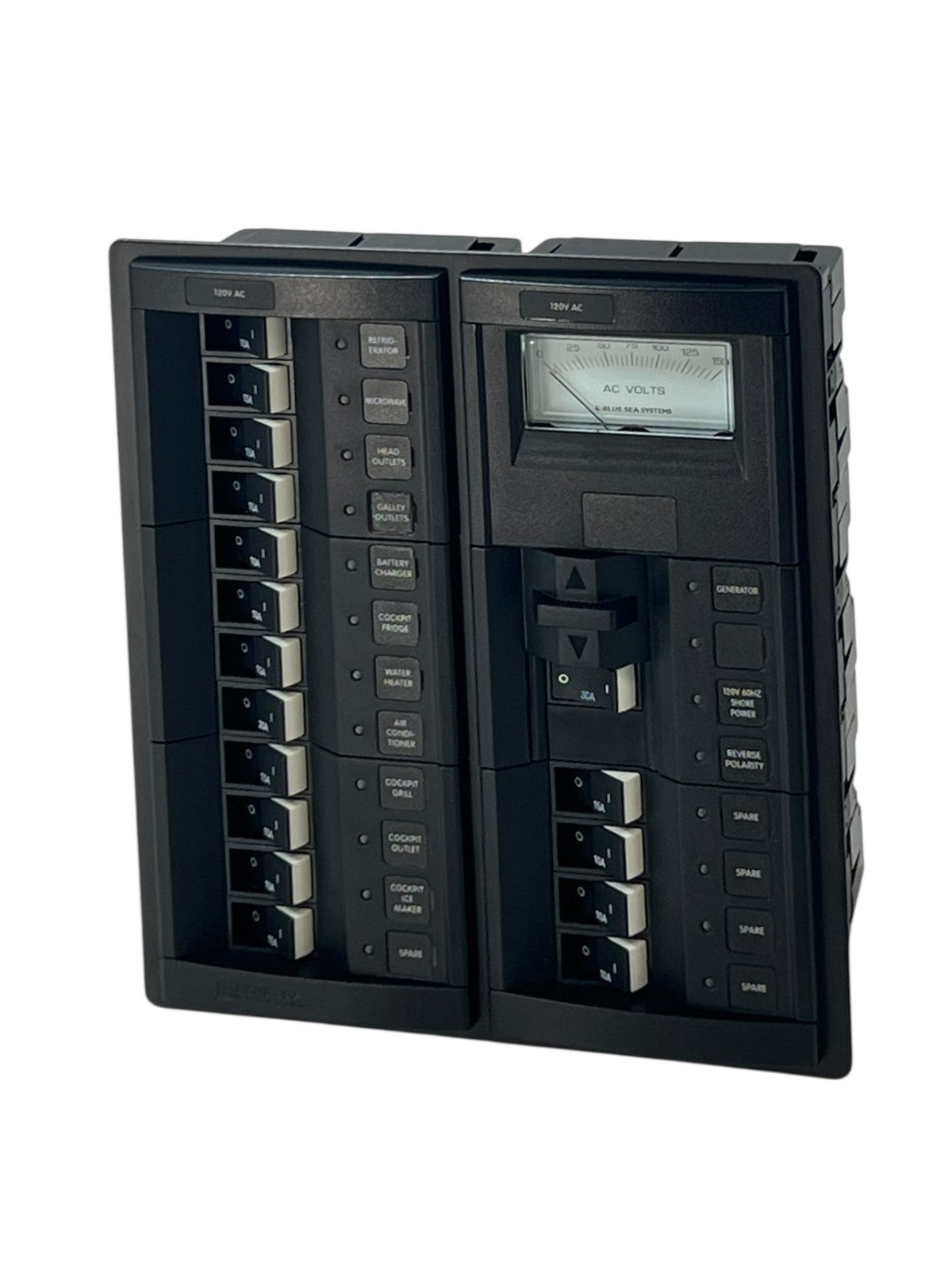 Blue Sea Systems 360 Combo Panel System, 10 3/4in X 9 1/4in, 120VAC, , OEM