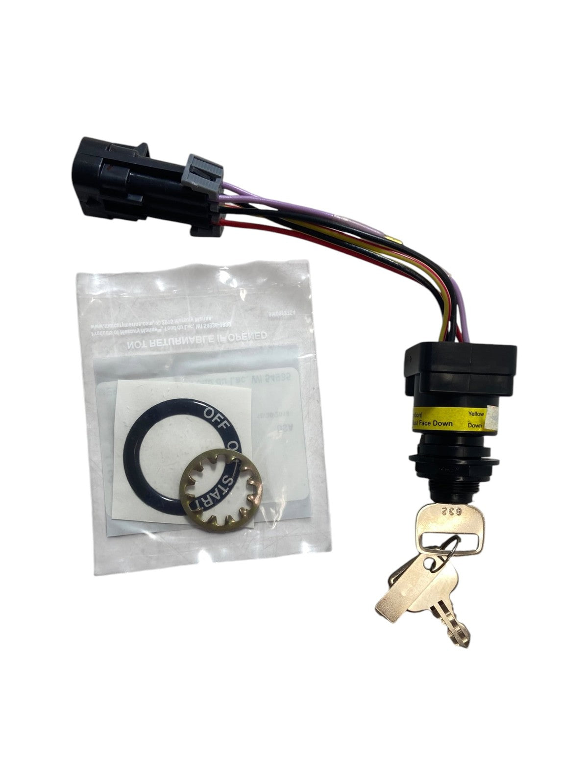 Mercury 87-897716K01, 3 Position Ignition Key Switch + Decal/Washer Kit, OEM