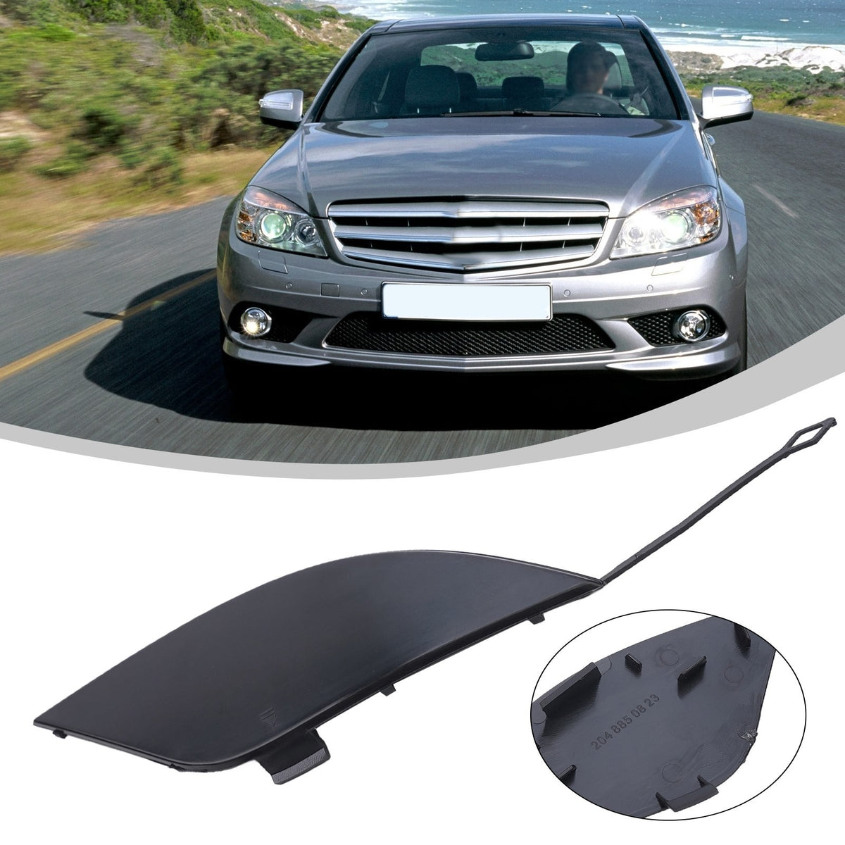 1 X Rear Bumper Tow Hook Cover Eye Cap for Benz C-Class W204 Saloon Sedan 07-11