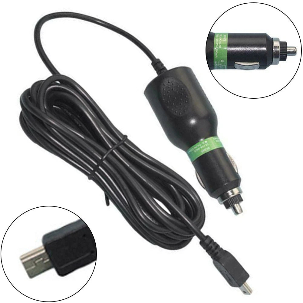 5V 2A Car Charger Adapter Cable Cord for Garmin Nuvi for GPS Camera Black
