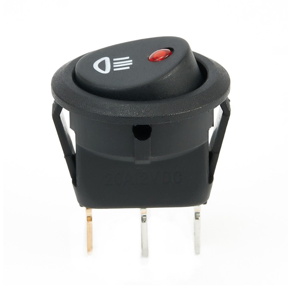 Fog Light Switch Round Fog Light on Off for Car Van Truck Black Red