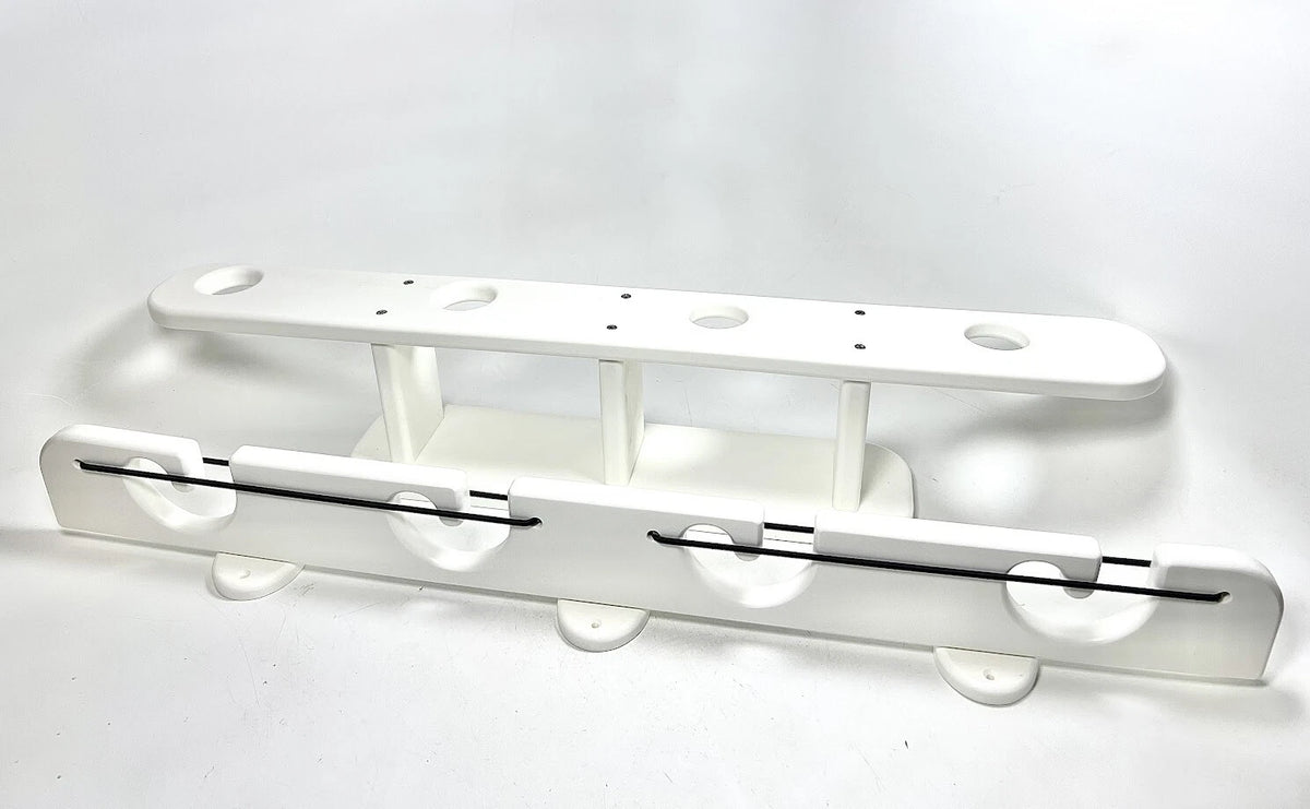 Marine Rod Storage, 4 Rod Rack, 2 Piece System, , White