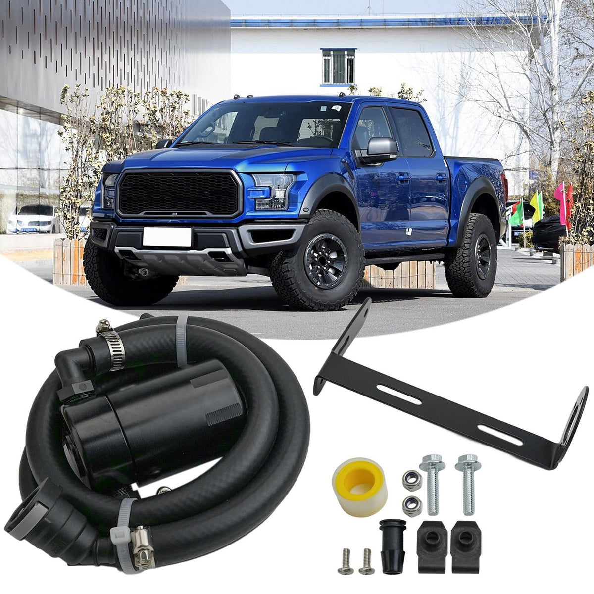 Air Oil Separator 3OZ Catch Can for Ford F150 for EcoBoost and for Raptor