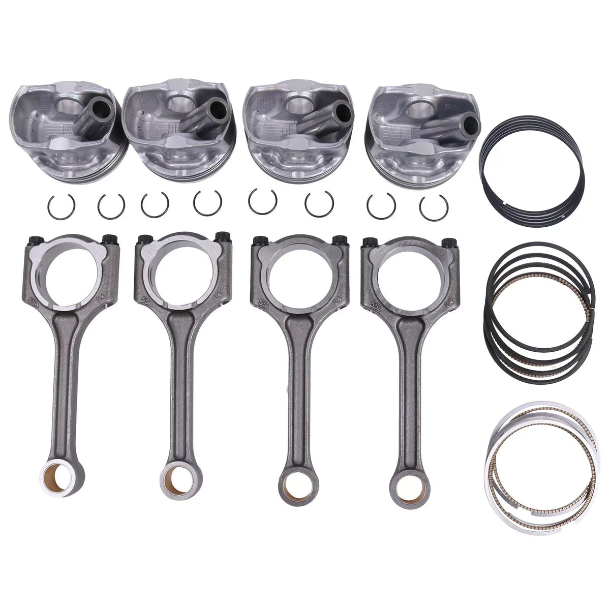 4 X Piston & Rings Connecting Rod Kit 23510-2E001 for Kia Soul Forte Koup 2.0L
