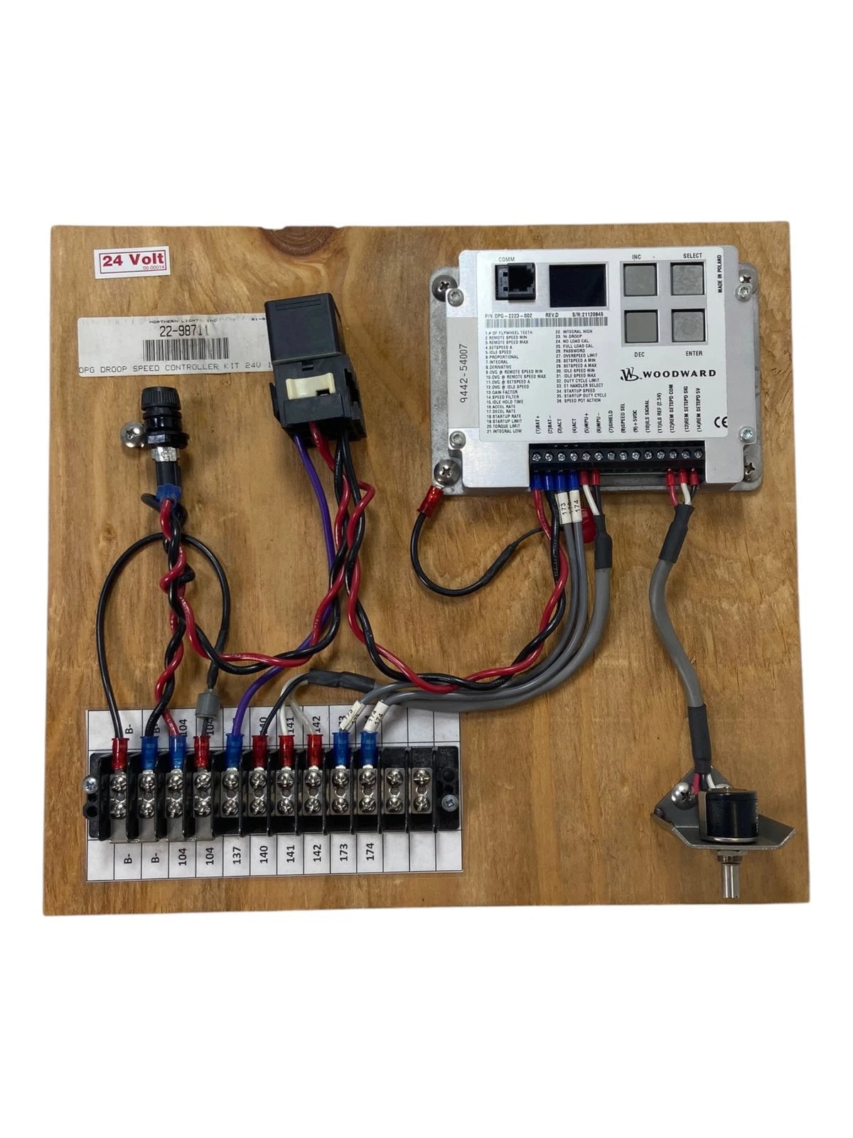 Northern Lights 22-98711 / Woodward DPG-2223-002, Droop Speed Controller Kit 24V