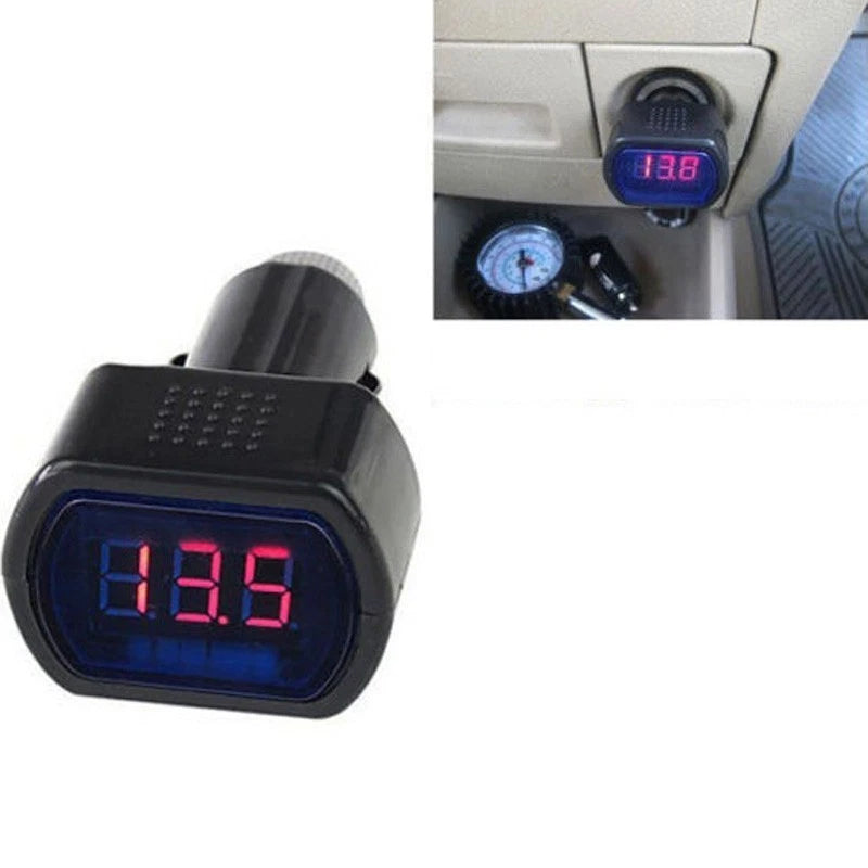1 *-car Digital LED Volt Gauge Portable Plug-In Car Battery Voltage Tester- ~