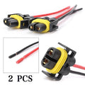 1 Pair H11 H8 Female Adapter Wiring Harness Sockets for Headlights or Fog Lights