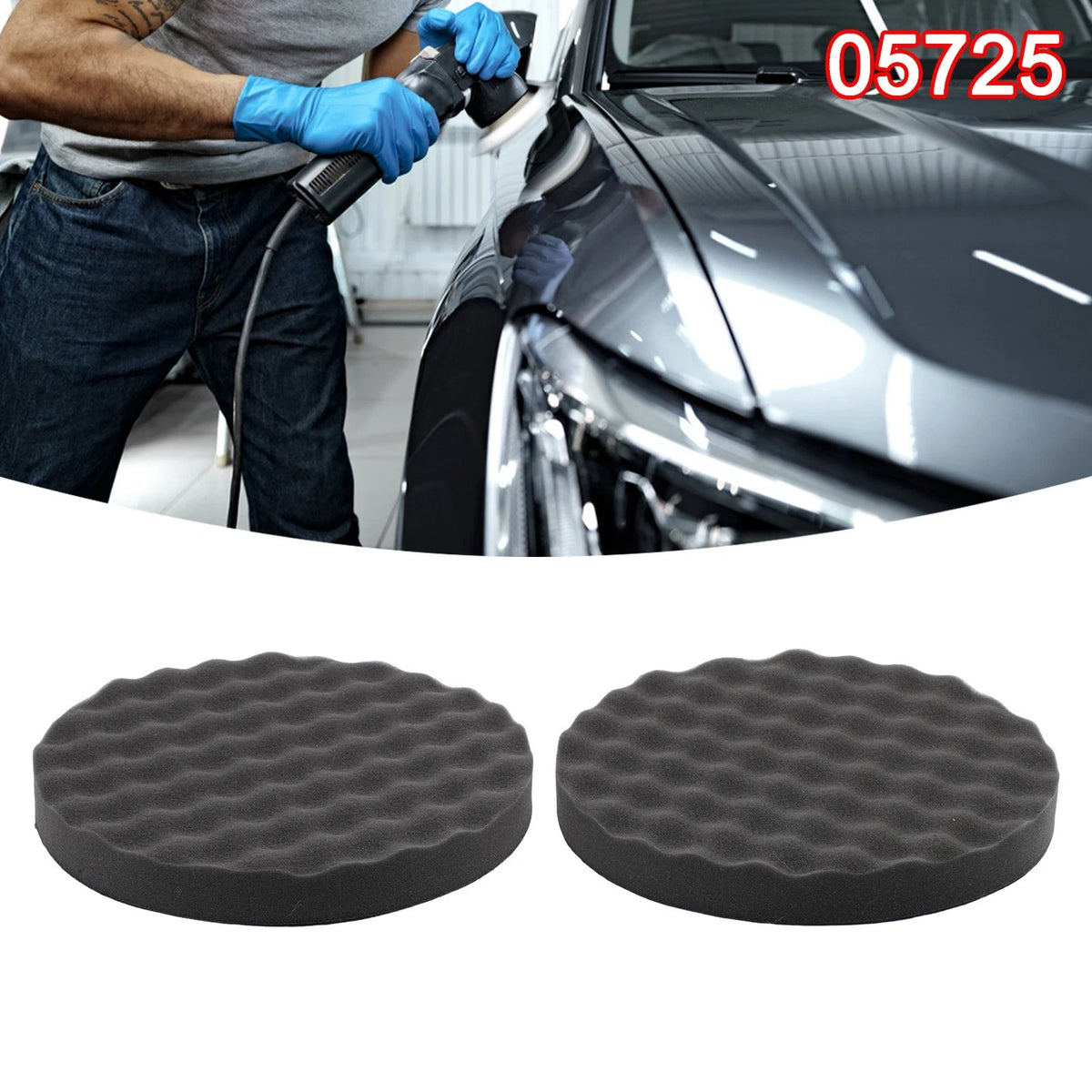 2X 05725 Auto Car Round Foam Polishing Pad 8 Inch Single Sided Accessories