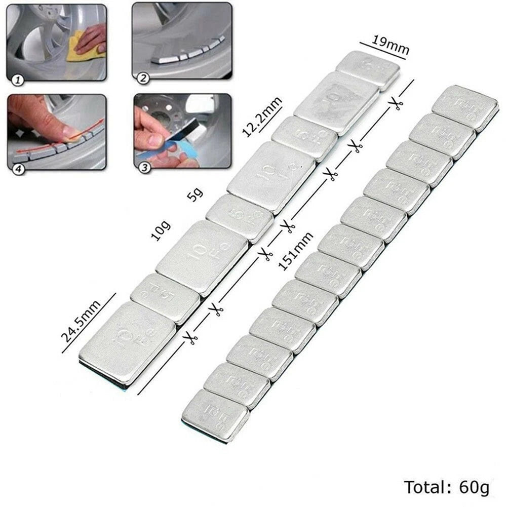 60g Galvanized Iron Wheel Weight Blocks for Tire Balancing for Cars Motorcycles