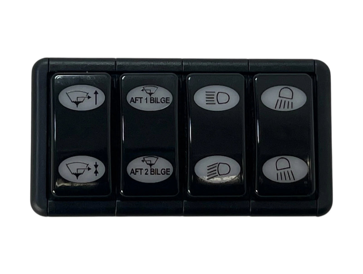 E-Plex 428RSP4, Programmable 4 Rocker Switch Panel, Multicolor LED , OEM
