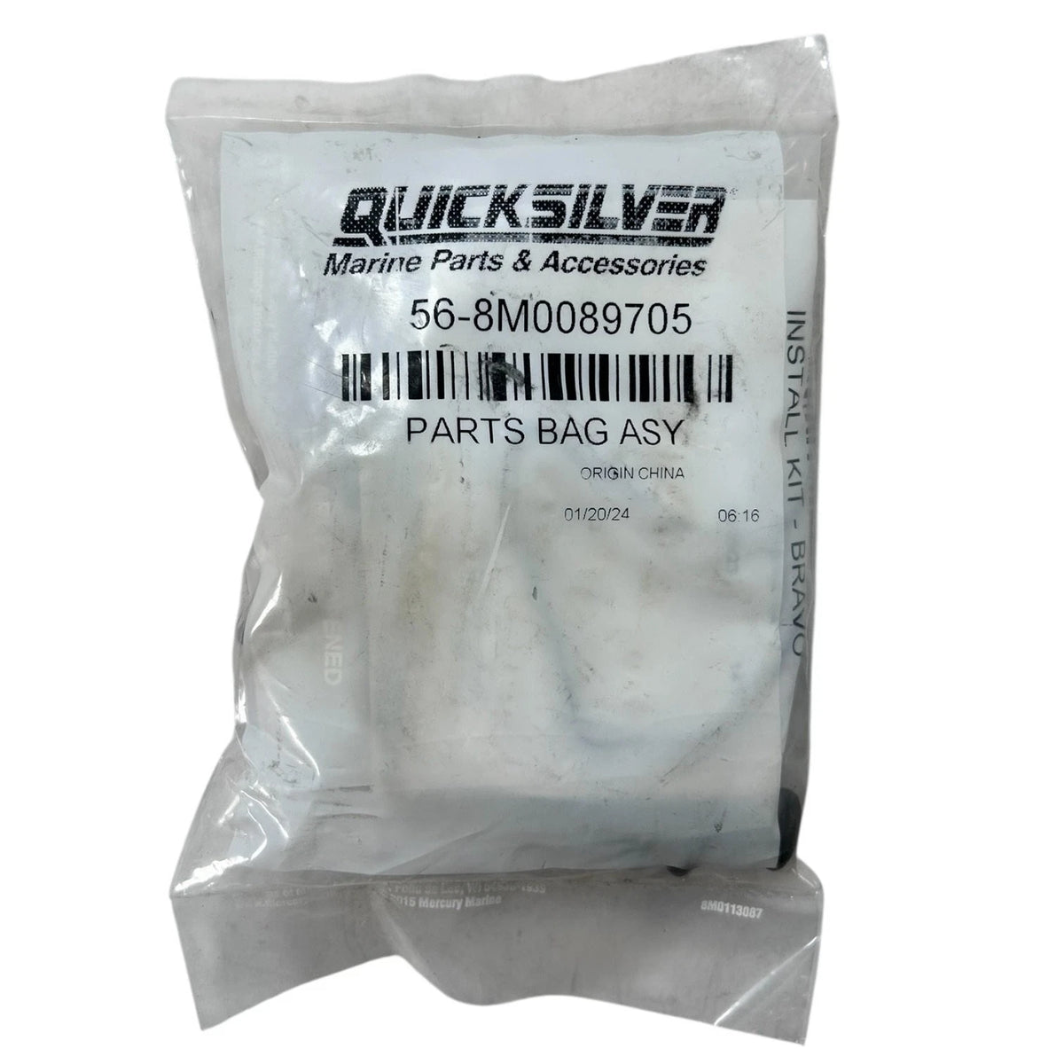 Mercury Quicksilver 56-8M0089705, Parts Bag for Transom Seal Repair Kit, OEM