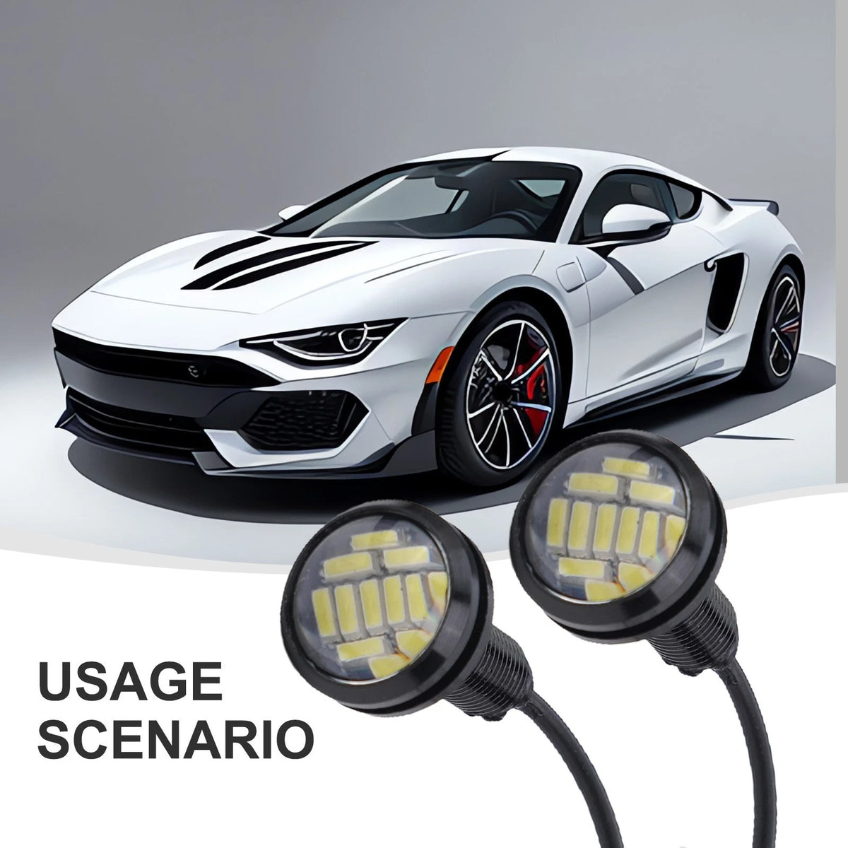 2x Truck Car 12V LED Reversing Backup Lamp Light Daytime Running Light