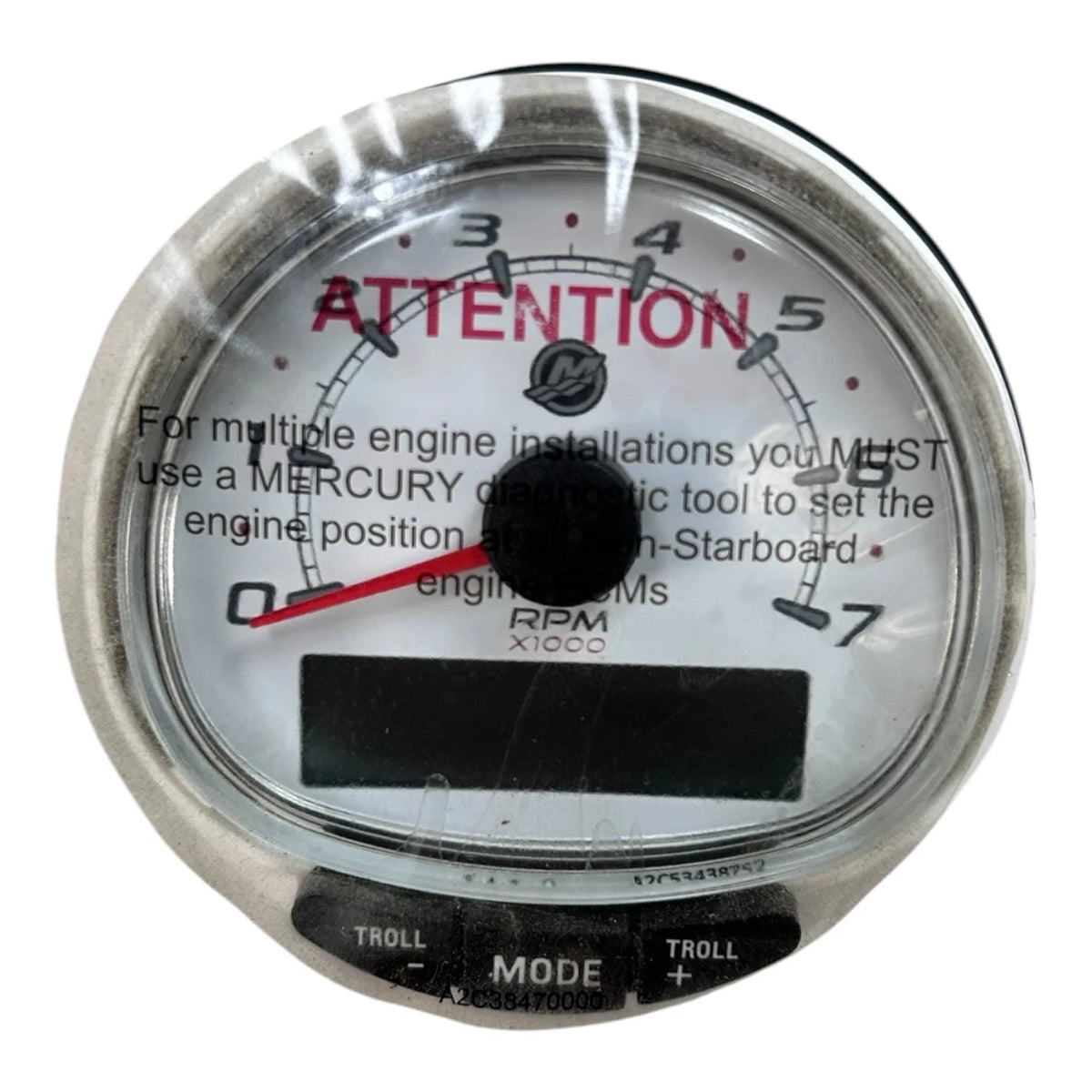 Mercury SmartCraft 8M6003255 / SC1000, Tachometer Gauge 12V, (no Bezel)