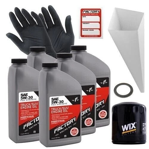 Factory Racing Parts 5W30 5Qt Oil Change Kit for Dodge Avenger, Daytona