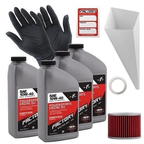 Factory Racing Parts SAE 10W-40 4qt Oil Change Kit Fits Yamaha FJ1200