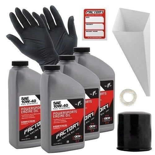 Factory Racing Parts SAE 10W-40 4qt Oil Change Kit Fits Kawasaki ZR800