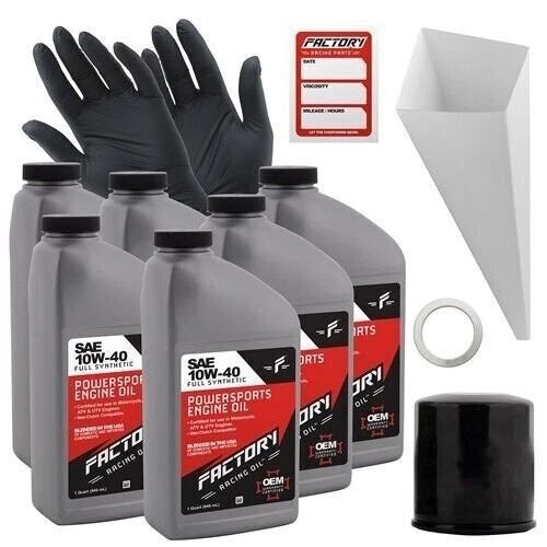 Factory Racing Parts SAE 10W-40 6qt Oil Change Kit Fits Yamaha XV19 XV19C XV19S