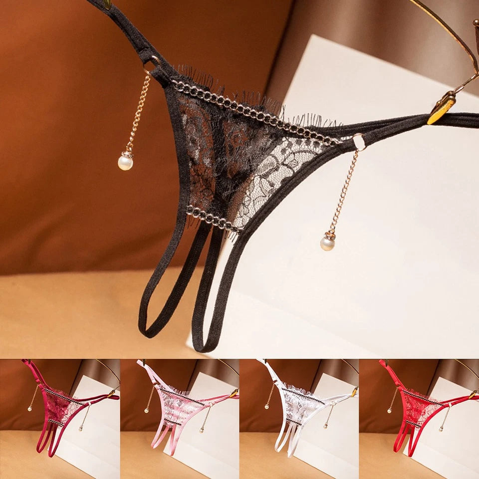 Crotchless Women's for LINGERIE in Lace Elegant Panty Featuring a Beautiful