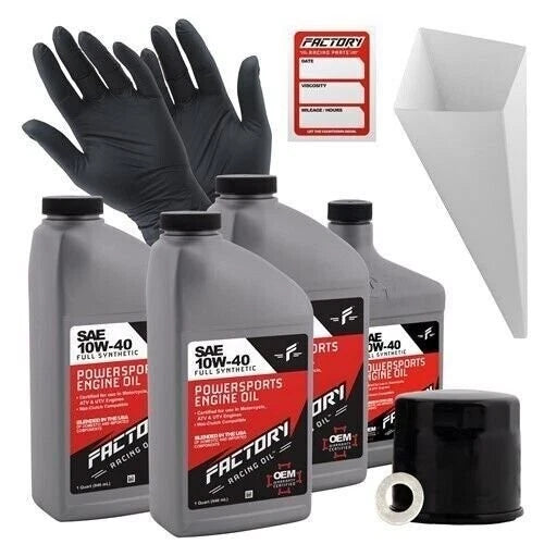 Factory Racing Parts 10W40 3.5Qt Oil Change Kit for Suzuki AN650, TL1000S